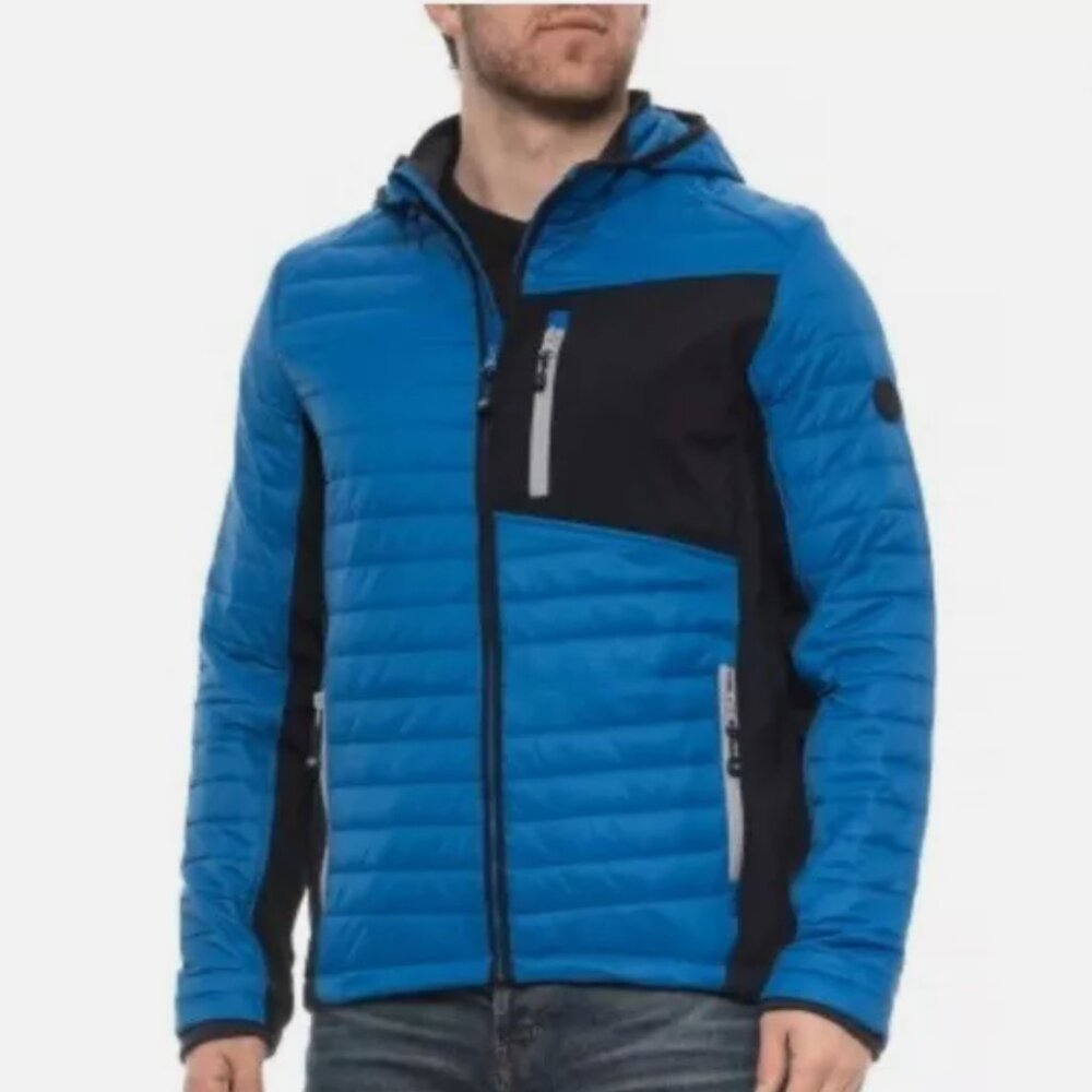Skechers Men's Nylon Shell Insulated Hooded Jacket - Large